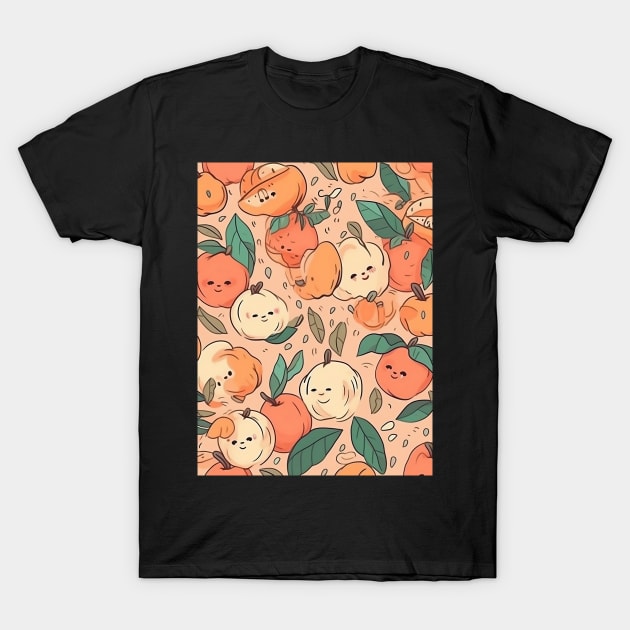 Cute Happy Peaches T-Shirt by Kamin42